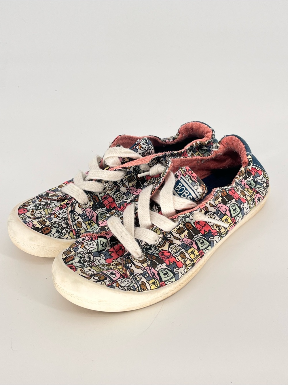 Skechers BOBS Utopia Bow Dog Print Slip On Sneakers Women’s 7.5 Multicolor